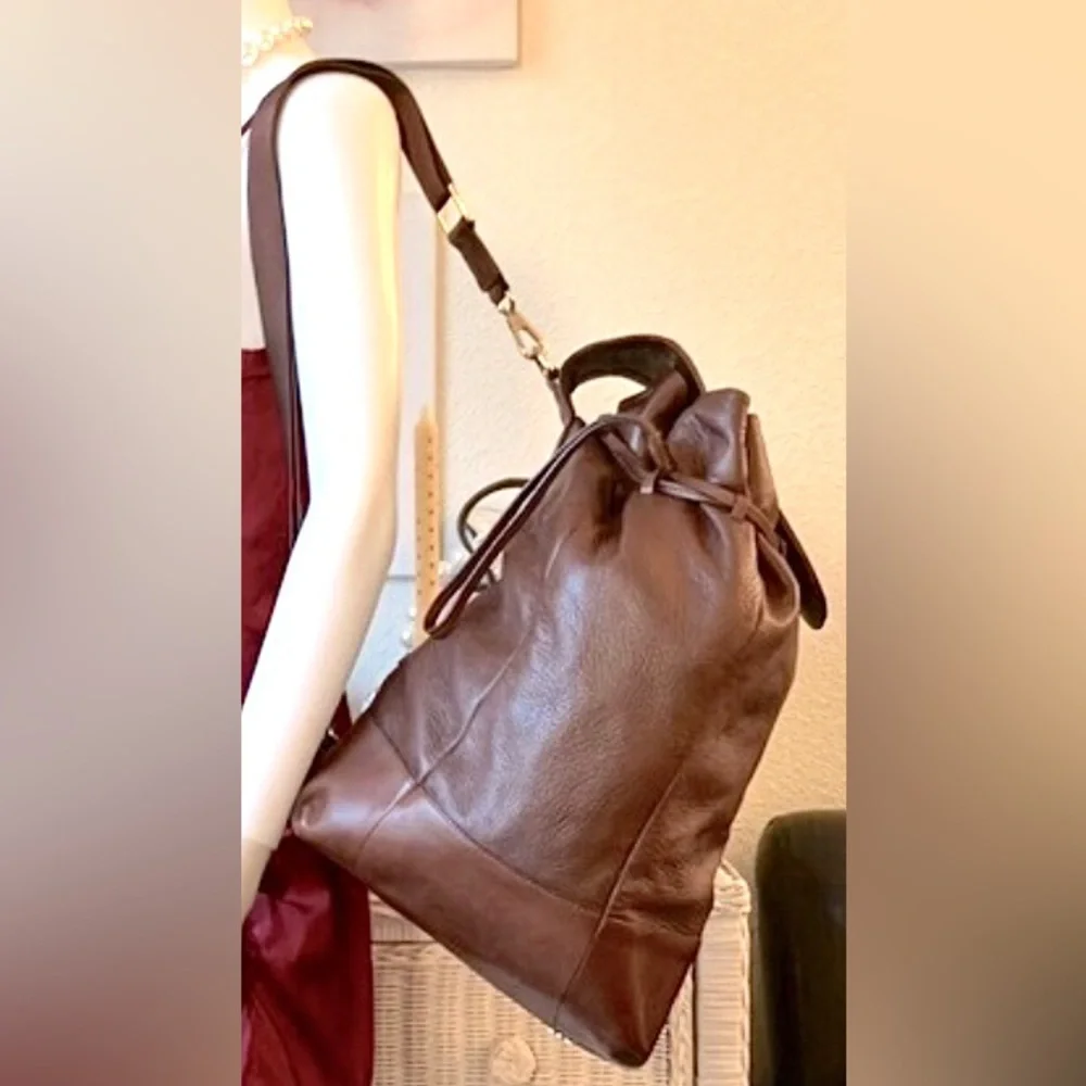 Isaac Mizrahi Live Genuine Leather Back Pack or Shoulder bag 17”x11.5”x10.25”